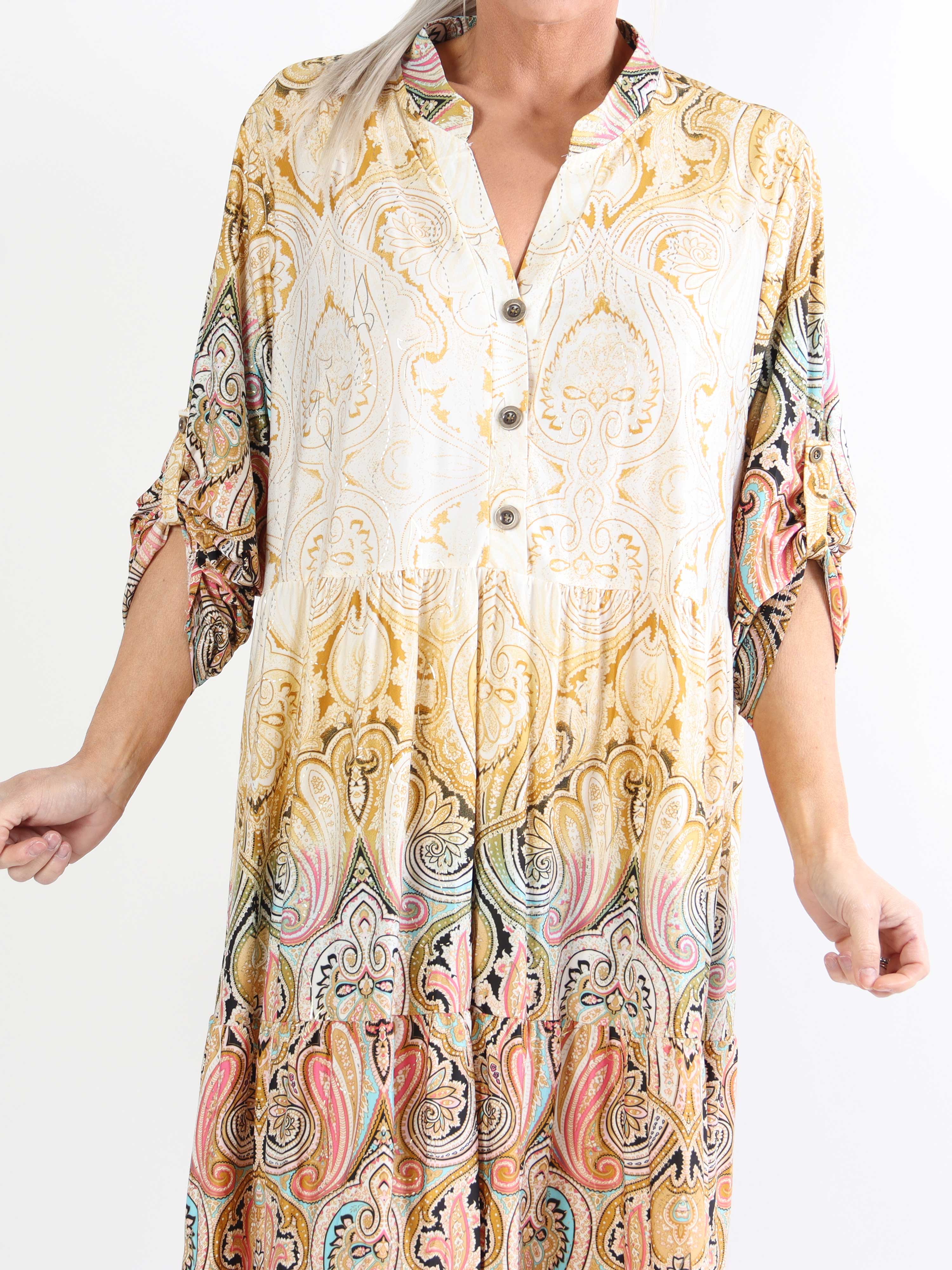 Milano Tamaria Midi - Kjole i plus size i fint print i lag på lag look